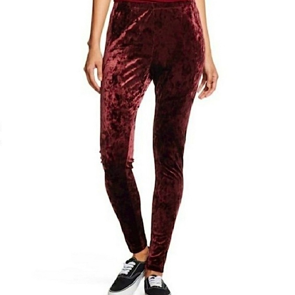 Mossimo Supply Co. Small Maroon/ Wine Colored Velvet Leggings